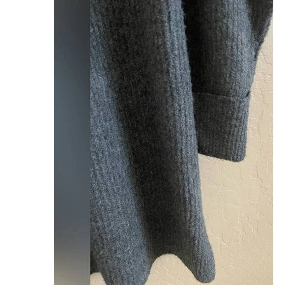 Topshop Cuffed Ribbed Relaxed Fit Funnel Neck Sweater Dress Sz 4-6 in Gray NWT - Picture 6 of 8